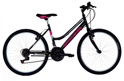 V lo 26 Vtt 18 Vitesse Acier Noir Et Fuchsia Pour Femme Fille