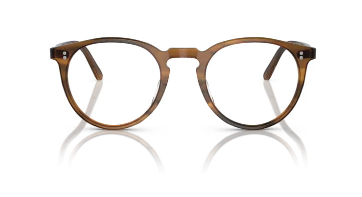 Pre-owned Oliver Peoples 0ov5183 O'malley 1011 Havana Round Men's Eyeglasses In Clear