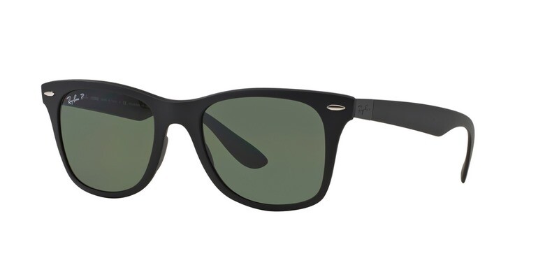 Pre-owned Ray Ban Ray-ban Wayfarer Liteforce Matte Blk Polar G-15 Grn Sunglasses Rb4195 601s9a In Polarized Classic G-15 Green Glass
