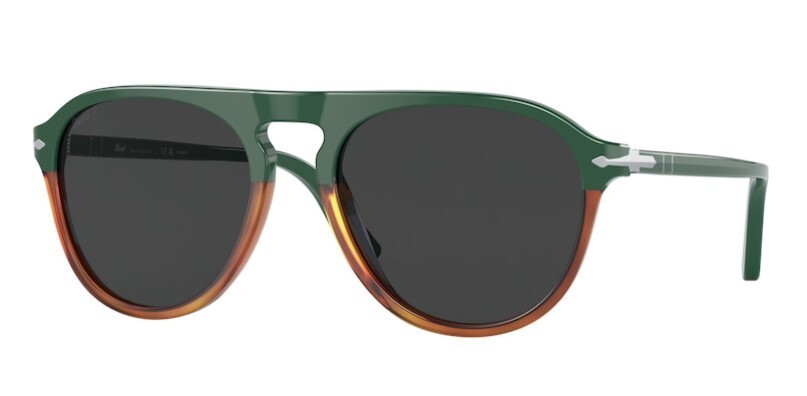 Pre-owned Persol 0po3302s 117548 Green-havana Chiara/black Polarized Unisex Sunglasses