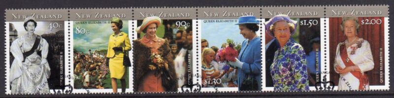 New Zealand 2001 Queen'S 75th Birthday Set In Strip Very Fine Used