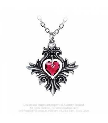 BOUQUET OF LOVE PENDANT AND CHAIN ( WITH A SWAROVSKI RUBY CRYSTAL)