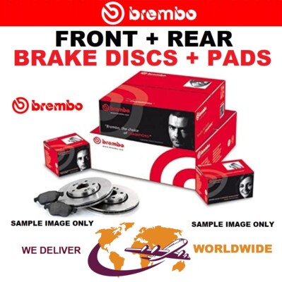 BREMBO XTRA Drilled FRONT + REAR DISCS + PADS for VW SCIROCCO 2.0 TDI 2010-2017