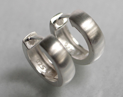 925 ECHT SILBER *** Schlichte Creolen 14 mm, matt