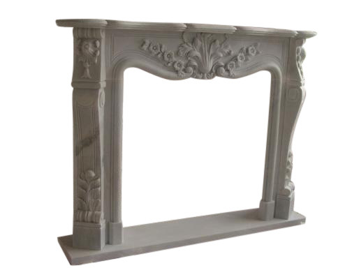 Hand Carved French Style Marble Fireplace Mantel #3968