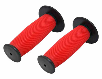 NEW! ABSOLUTE GENUINE 115MM LONG  BICYCLE PVC MUSHROOM GRIP IN BLACK/RED.