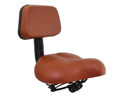 ABSOLUTE 10'' LONG BICYCLE BEACH CRUISERS SADDLE WITH BACK REST 350 IN BROWN.