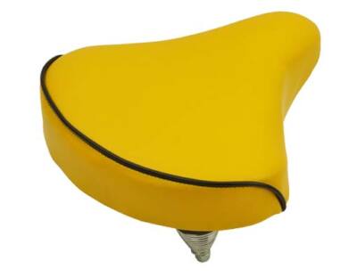 ABSOLUTE GENUINE VINYL BEACH CRUISER LARGE SADDLE BICYCLE SEAT 209 IN YELLOW.