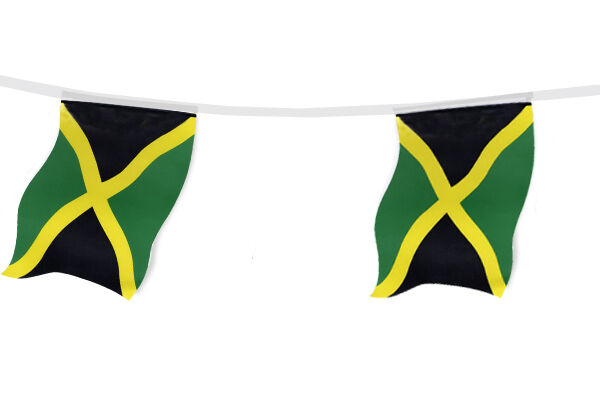 JAMAICA COUNTRY FLAG BUNTING - 9M 30 FLAGS - GREAT QUALITY - BOB MARLEY