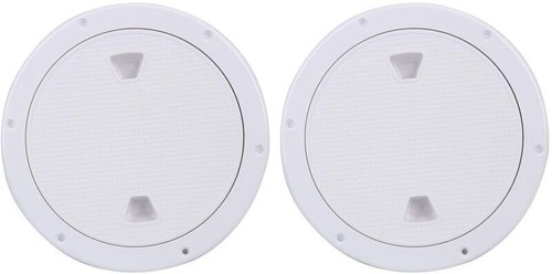 Amarine Made 2 Pack Boat Round Non Slip Inspection Hatch,Deck Plate 7 Inch,White