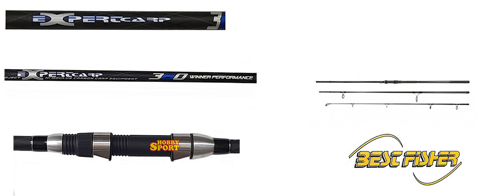 CANNA EXPERT CARP 13" - 3,90 MT -TEST 2,75 LB CARPFISHING 3 SEZIONI BEST FISHER