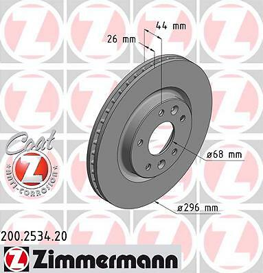 BREMSSCHEIBEN SATZ PAAR VORNE ZIMMERMANN 200253420 2PCS P NEU OE QUALITÄT