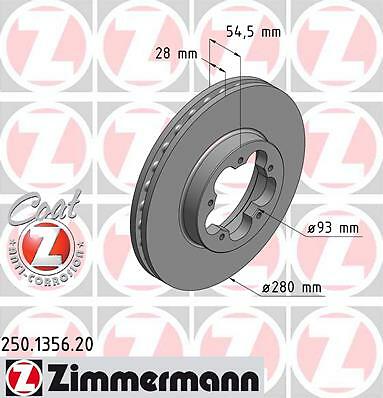 BREMSSCHEIBEN SATZ PAAR VORNE ZIMMERMANN 250135620 2PCS P NEU OE QUALITÄT