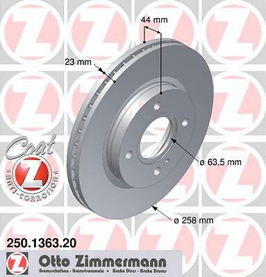 BREMSSCHEIBEN SATZ PAAR VORNE ZIMMERMANN 250136320 2PCS P NEU OE QUALITÄT