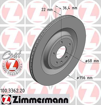 BREMSSCHEIBEN SATZ PAAR HINTEN ZIMMERMANN 100336220 2PCS P NEU OE QUALITÄT