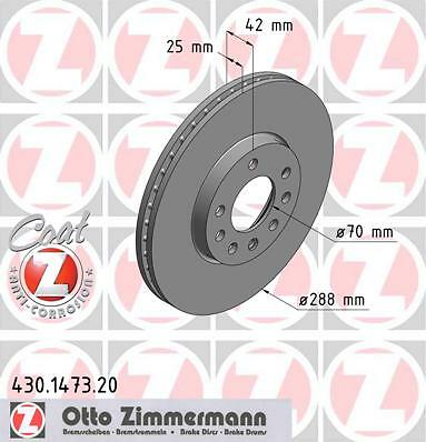 BREMSSCHEIBEN SATZ PAAR ZIMMERMANN 430147320 2PCS P FÜR OPEL VECTRA B