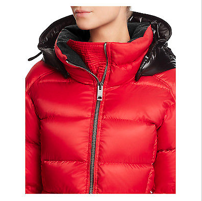 Пуховик Burberry женский с мехом красный