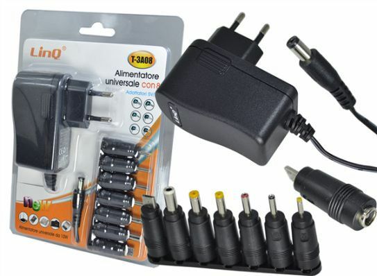 Alimentatore Caricabatteria Universale 10W Con 8 Adattatori Linq T-A308