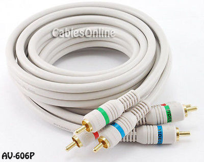 6 ft. High Quality Python  Component Video 3-RCA RGB Cable, Gold Plugs, AV-606P