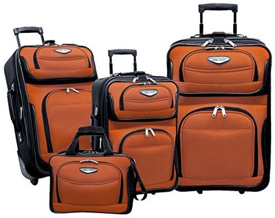 Travel Select Amsterdam Expandable Rolling Upright Luggage Orange 4-Piece Set