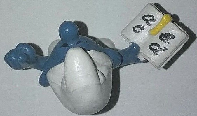 SMURF TEACHER 1980 WITH LESSON BOOK**SCHLEIN**PEYO FIGURINE VINTAGE*SHIPS FREE