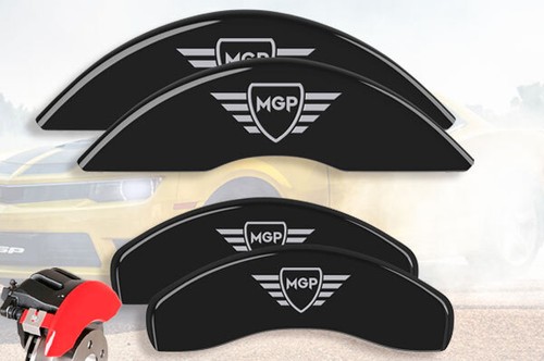 2007-2008 Audi RS4 Front + Rear Black Engrave MGP Brake Disc Caliper Covers 4pc