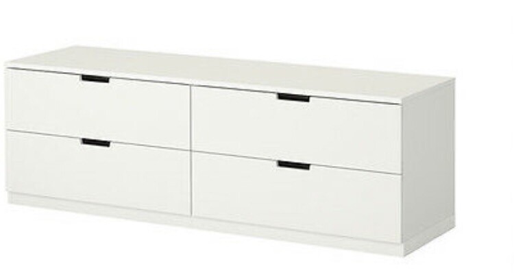 Storage White Unit With Four Drawers Low Height 160cm Long In