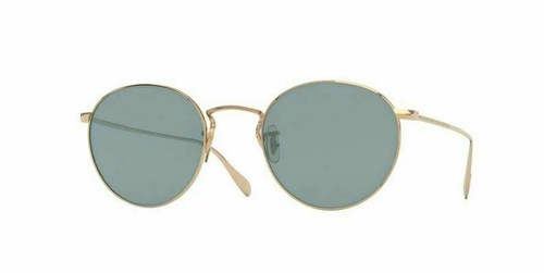 Pre-owned Oliver Peoples 0ov1186s Coleridge Sun 514556 Gold Sunglasses In Blue