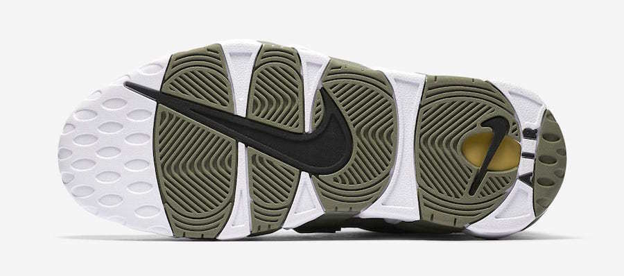 Pre-owned Nike Women's Air More Uptempo Dark Stucco/white/black Iridescent Size 9