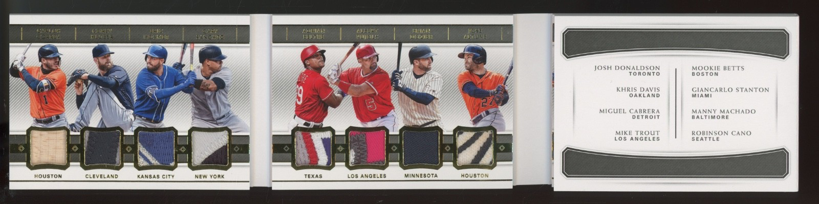 2018 National Treasures Albert Pujols Mookie Betts Mike Trout /10 Patch Bat