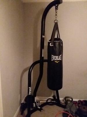 Dual Station Heavy Punching Bag Boxing Stand MMA Trainer Fitness Gym