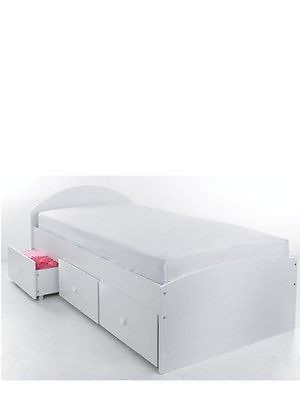White Single Bed With Storage Drawers Kidspace Nova Vgc Can