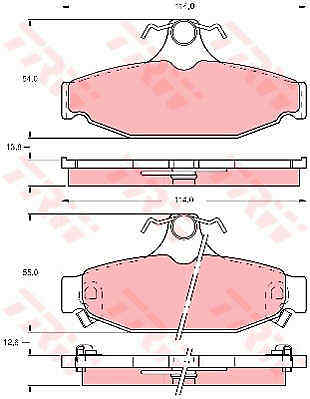 SATZ BREMSBELÄGE BREMSKLÖTZE HINTEN TRW GDB4089 P NEU OE QUALITÄT