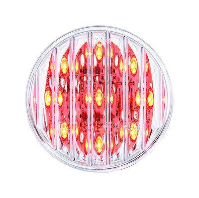 Rear Stainless Center Tail Panel w/ Red LED Lights, Clear Lenses - Semi Trucks