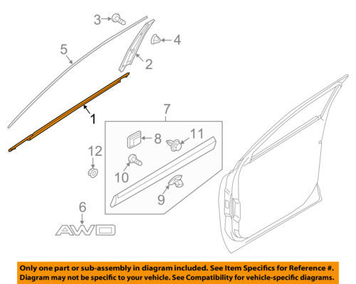 2015-2021 KIA SEDONA REAR RIGHT PASSENGER SIDE DOOR WINDOW