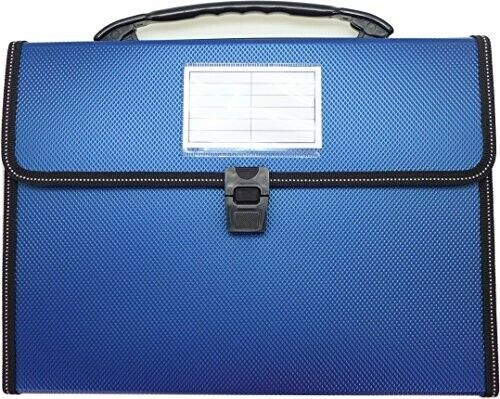 Cypress Lane Expanding File Folders with Handle, 13 Pockets, Letter Size (Blue)
