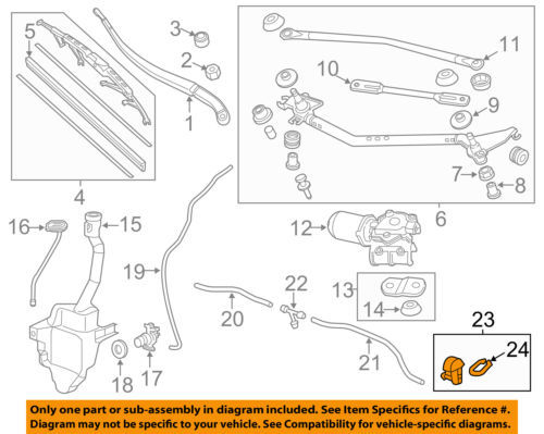 PAIR Genuine Front Washer Nozzle 2006-2011 Honda Civic 76815