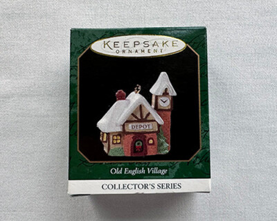 1997 Depot, Clock Tower ~ Old English Village #10 ~ Hallmark Miniature Ornament