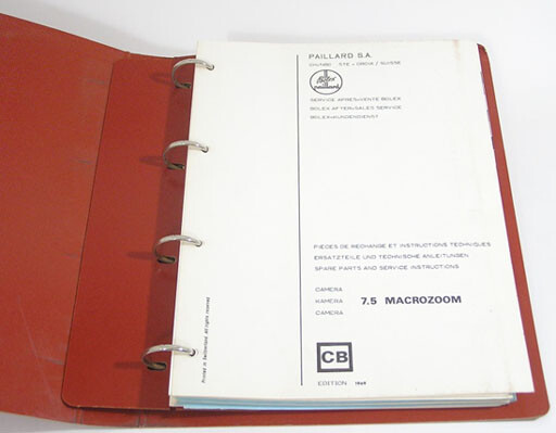 Bolex 7.5 Macrozoom Movie Camera Service and Repair Manual - Original manual