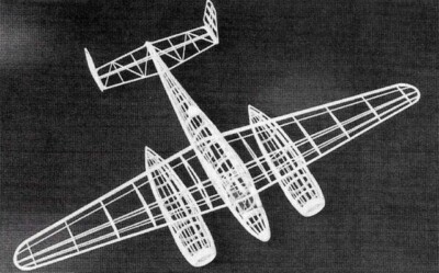 Breguet 693 Twin Rubber 29'' Wingspan RC Model Airplane Printed Plans & Templates