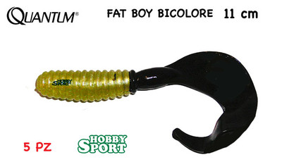 QUANTUM FAT BOY BICOLORE 11 CM ARTIFICIALI SILICONICO SPINNING BLACK BASS 5 PZ