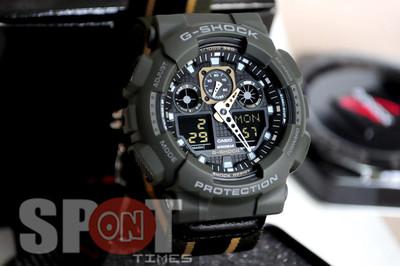 Casio G-Shock x Military Cloth Men's Watch GA-100MC-3A  GA100MC 3A