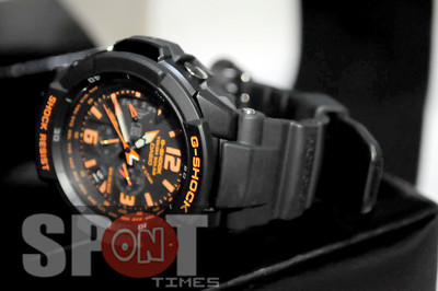 Pre-owned Casio G-shock Gravity Defier Aviator Watch G-1200b-1a