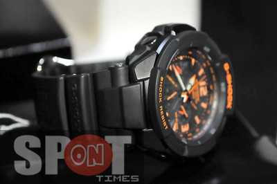 Pre-owned Casio G-shock Gravity Defier Aviator Watch G-1200b-1a