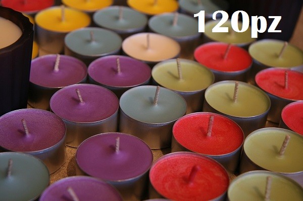 Set 120 Pezzi Candele Colorate Assortite Profumate Fragranza Tealight Lumini moc