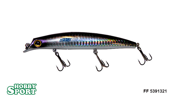 SUPER MINNOW PREDATOR FERRARI 12 CM VIOLET SILVER 17,8 GR SINK. SPINNING SPIGOLA