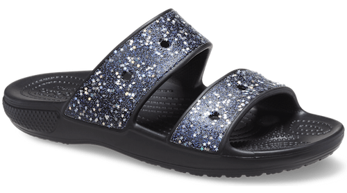 

Классические босоножки Crocs со звездным блеском, Black - black / silver