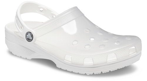 

Мужская и женская обувь Crocs — классические полупрозрачные сабо, обувь без шнуровки для воды, White - white, Crocs Classic Clog