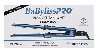 BaBylissPRO Nano Titanium Prima3000 1 ¼'' Black & Blue Flat Iron  | BNTMB3000TUC