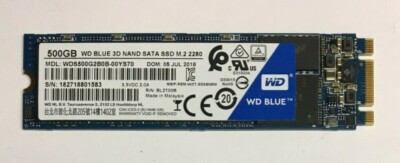500GB M.2 2280 SATA SSD Solid State Drive Major Brand (can replace 512GB)